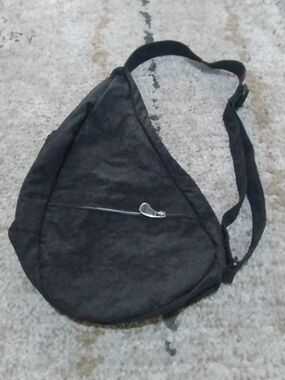 AmeriBag Healthy Back Bag Sling Backpack Black Canvas Crossbody Ergonomic Large